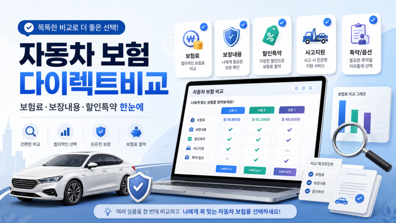 자동차보험 다이렉트 비교, 광고 없는 공식 사이트부터 보세요