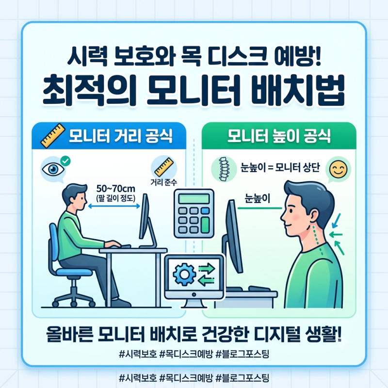 거북목이라면 지금 당신의 모니터 위치를 확인해보세요! 시력 보호와 목 디스크 예방을 위한....