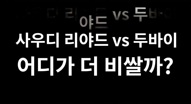 사우디 리야드 vs 두바이, 어디가 더 비쌀까? 살아보니 의외로 다른 점