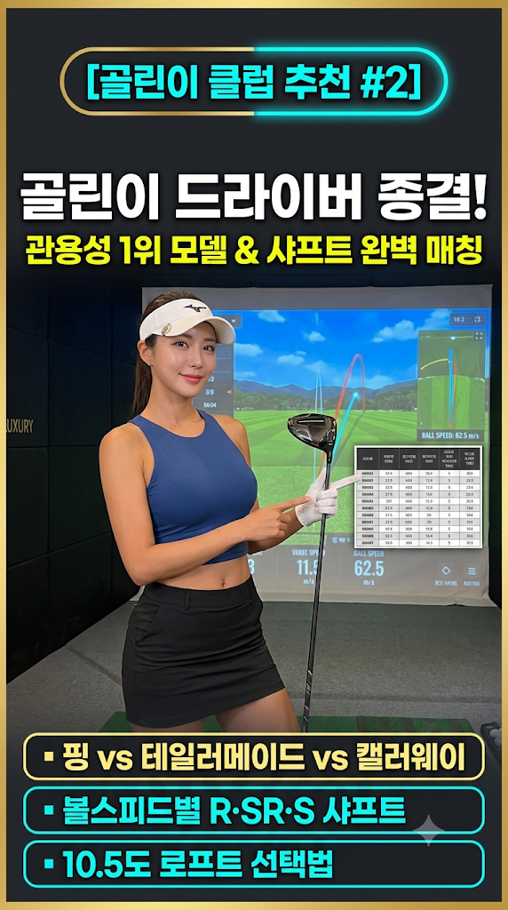 골린이 드라이버 추천: 관용성 끝판왕 핑·테일러메이드 비교 & 볼스피드별 샤프트 선택법 [....