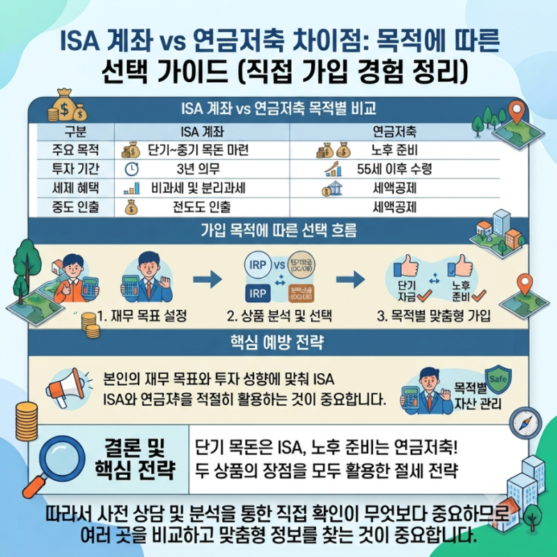 ISA 계좌 vs 연금저축 차이, 직접 가입해보니 목적에 따라 선택이 달랐습니다