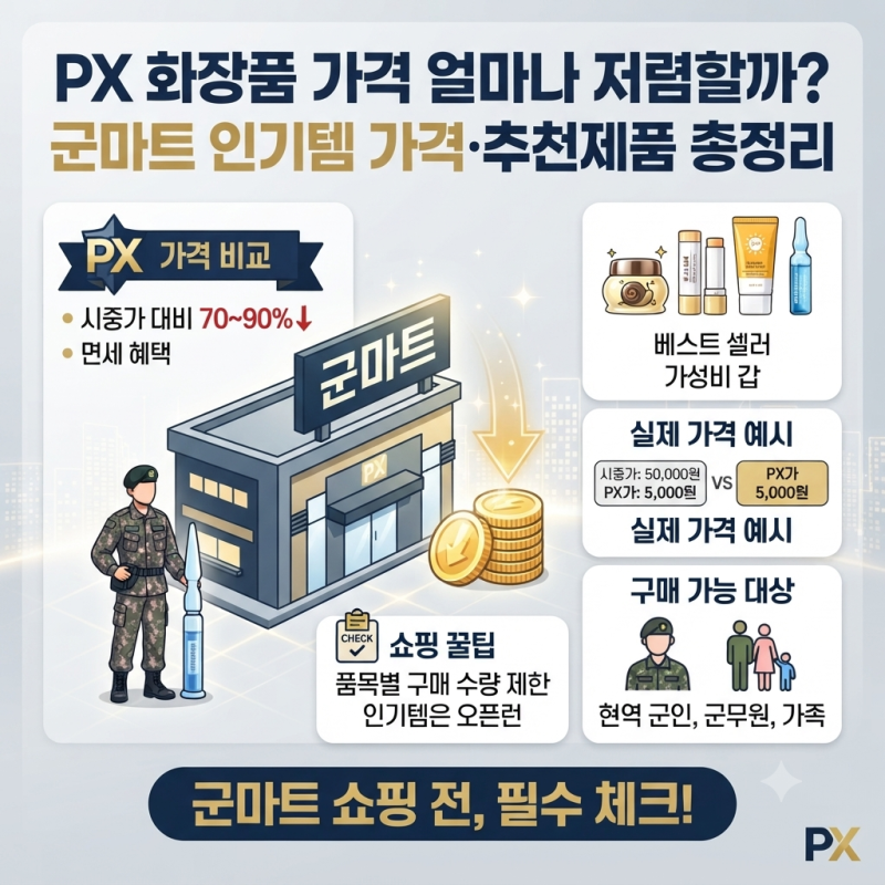 PX 화장품 가격 얼마나 저렴할까? 군마트 인기템 가격·추천제품 총정리