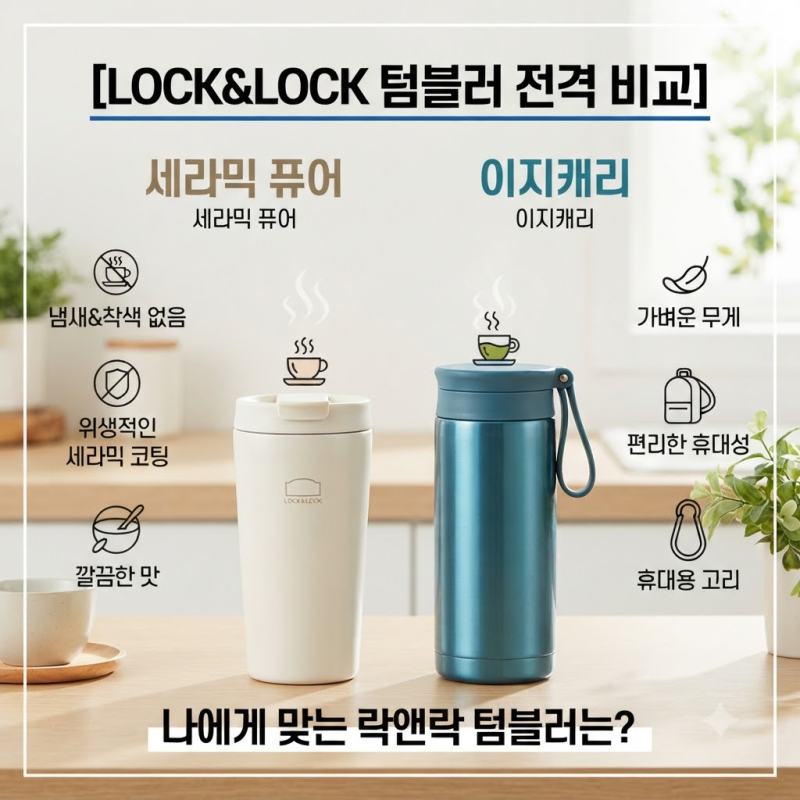 세라믹 퓨어 vs 이지캐리, 락앤락 텀블러 차이 한눈에 정리