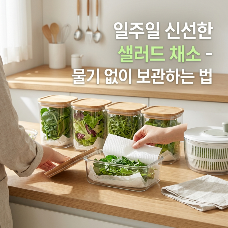 주말마다 일주일 치 샐러드 채소 물기 없이 신선하게 보관하는 법