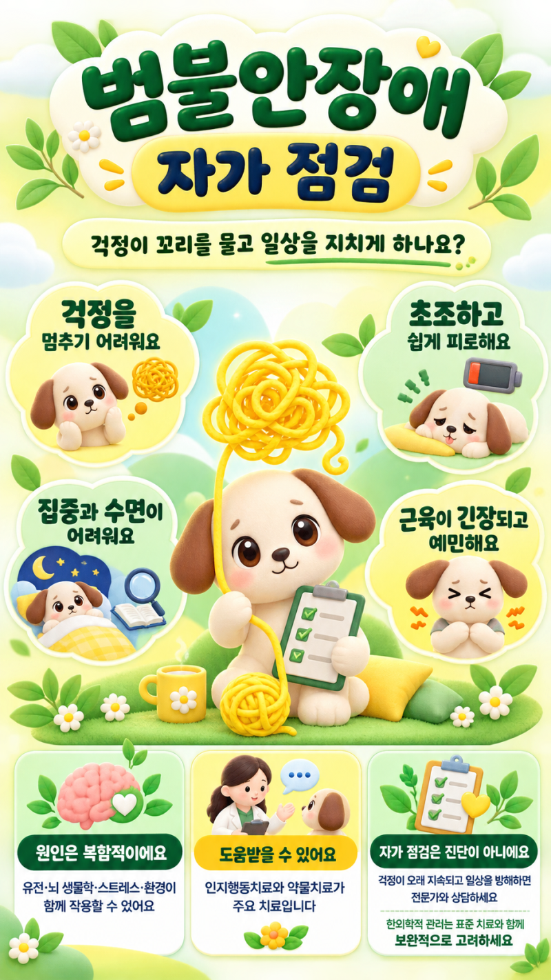 범불안장애 테스트 : 꼬리를 무는 걱정과 만성 피로, 불안장애 증상의 뇌신경학적 원인
