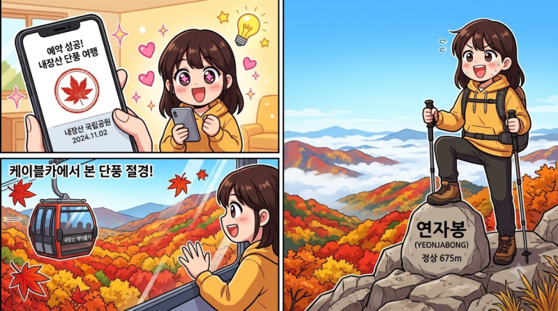2026 내장산 단풍 케이블카 예약 꿀팁 및 연자봉 최단 코스 안내