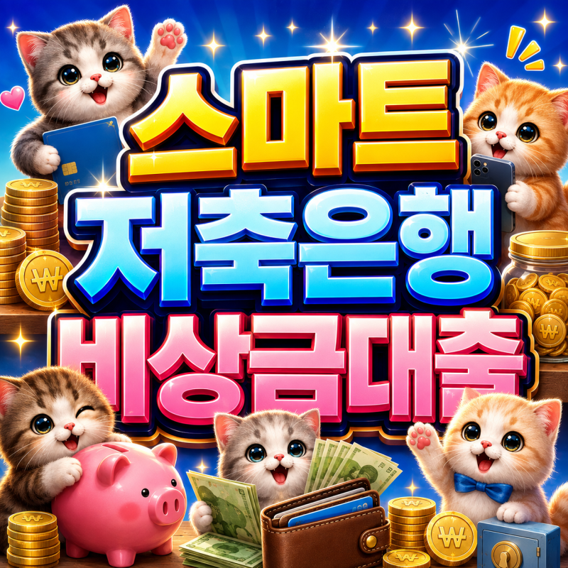 2026 스마트저축은행비상금대출 최대 500만원·최장 60개월·금리 9.90%부터 신청조건은!?