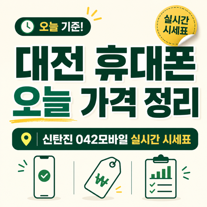 대전 휴대폰 오늘 가격 정리｜신탄진 휴대폰 042모바일 실시간 시세표