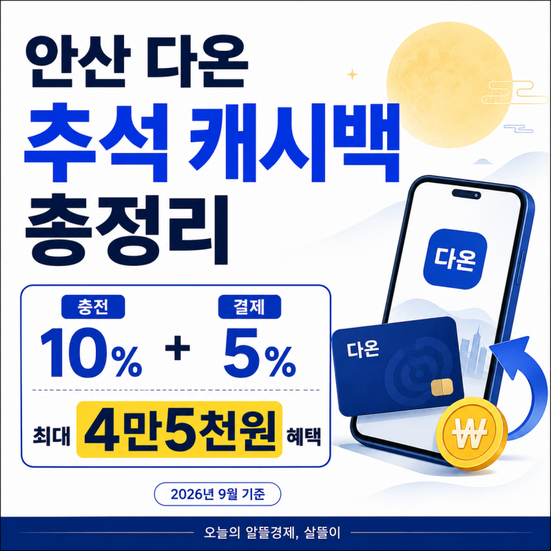 안산시 지역화폐 다온 추석 캐시백 신청방법 총정리