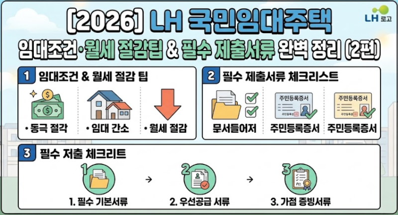 [2026] LH 국민임대주택 보증금·월세 산정법 & 필수 제출서류 체크리스트 총정리 2편