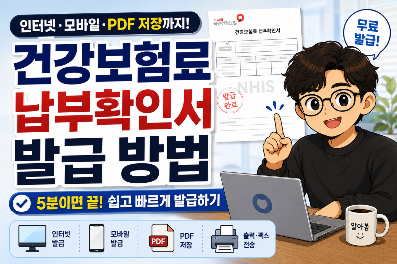 건강보험료 납부확인서 발급 방법, 국민건강보험·PDF 저장까지
