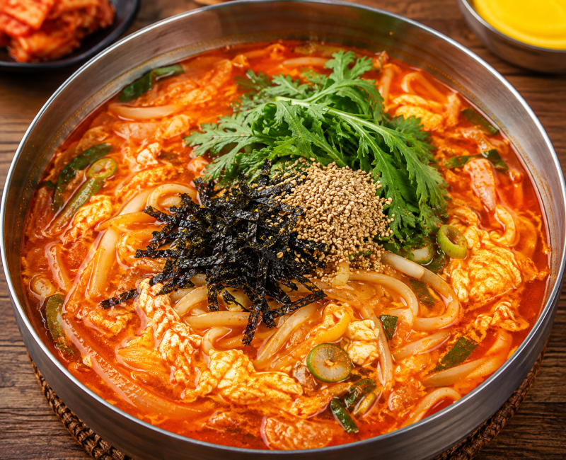 공주칼국수 레시피! 얼큰하고 칼칼한 멸치육수 칼국수 만들기 (약 520kcal / 조리시간 30분)