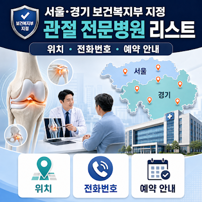 2026 서울·경기 보건복지부 지정 관절 전문병원 리스트｜위치·전화번호·예약 안내