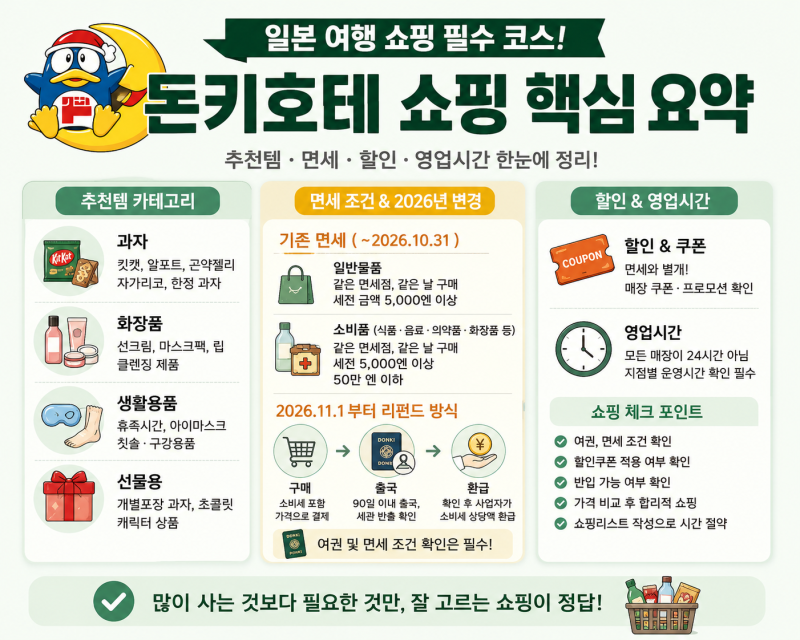 일본 돈키호테 추천템 쇼핑리스트 총정리｜면세 할인 과자 화장품 (+영업시간)