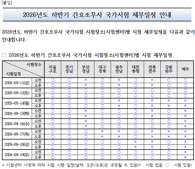 2026년 9월 11일부터 19일까지 간호조무사 국가고시 시험일 무엇을 어떻게 준비해야 할까?