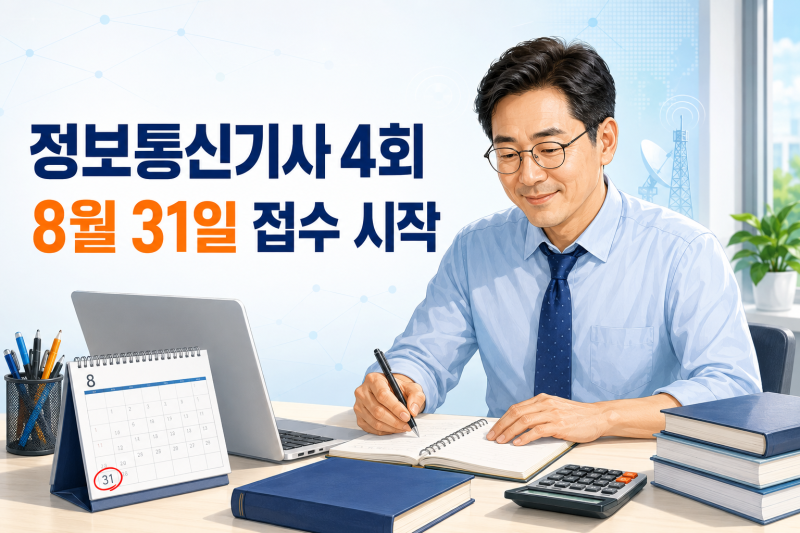 2026 정보통신기사 4회 필기 접수 8월 31일 시작｜2025 합격률과 두 번째 도전