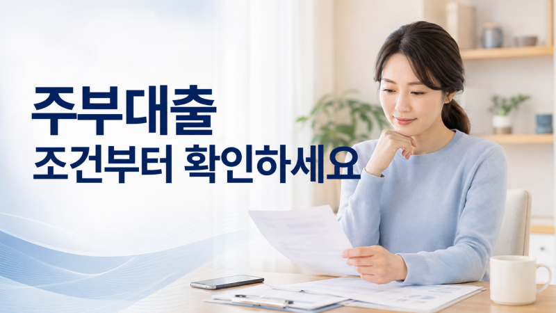 주부대출 조건, 소득이 있을 때와 없을 때 한도·금리 확인 순서