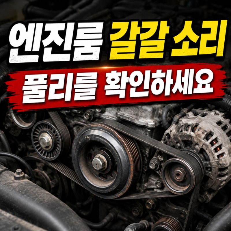 자동차 엔진 소음 원인, 엔진룸에서 갈갈 소리 날 때 벨트·풀리 점검