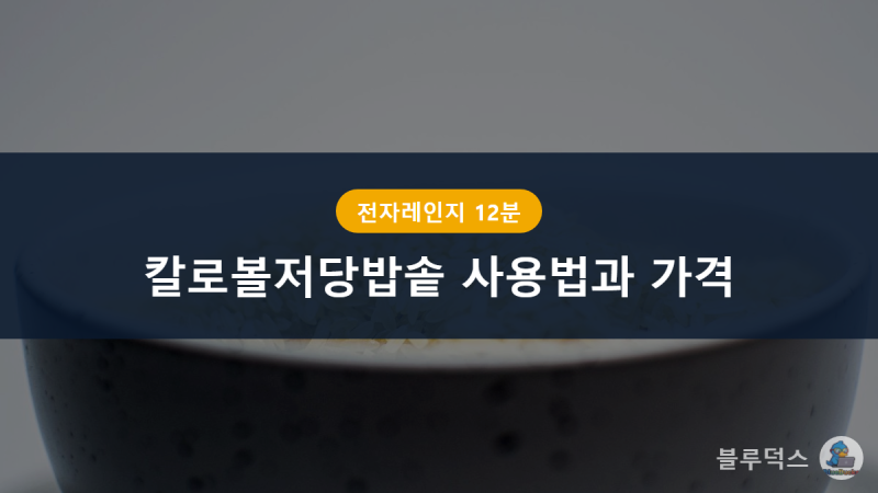 칼로볼저당밥솥 사용법과 가격, 전자레인지 12분이면 끝