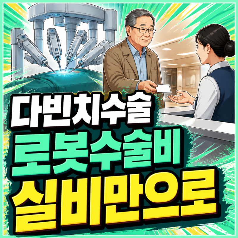로봇수술특약 없이 다빈치수술 받으면 실비만으로 보장가능할까?