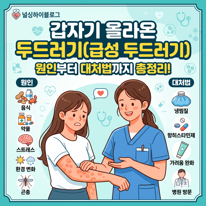 갑자기 올라온 두드러기(급성 두드러기), 원인부터 대처법까지 총정리!