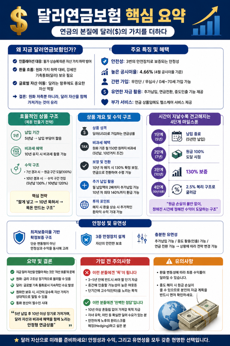노후준비도 달러로? 달러연금보험이 주목받는 이유