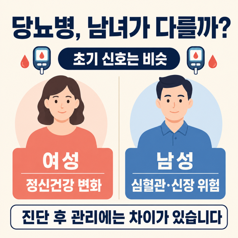 당뇨병 초기증상, 남자와 여자는 다를까? 성별에 따른 증상·합병증 차이