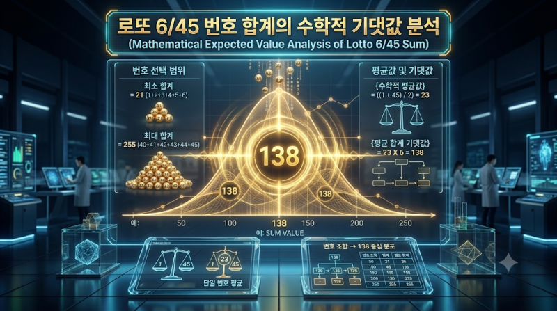 로또 번호 6개의 합계는 보통 얼마일까? 통계로 본 황금 합계 구간!