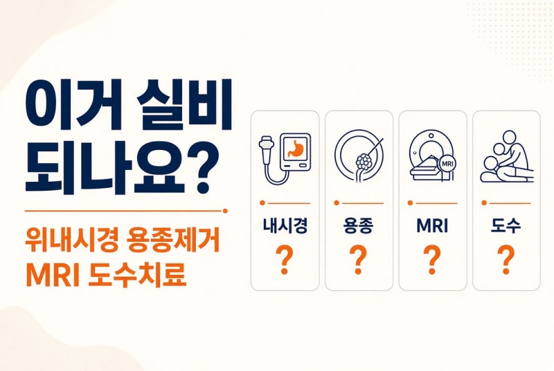 내가 받은 치료 실비 보험 될까? 위내시경·용종제거·MRI·도수치료 항목별 청구 기준 정리