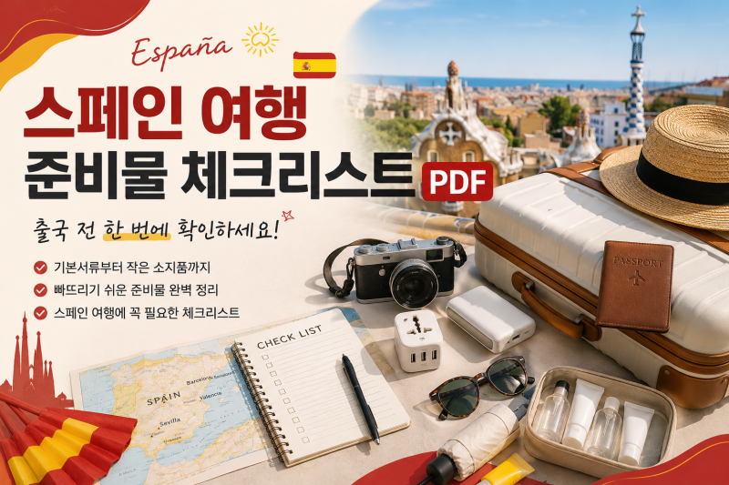 스페인 여행 준비물 체크리스트 PDF｜출국 전 한 번에 확인하기
