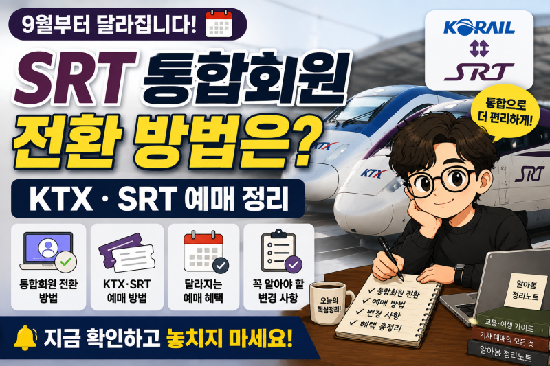 SRT 통합회원 전환방법, 코레일+ 앱에서 KTX·SRT 예매하는 방법