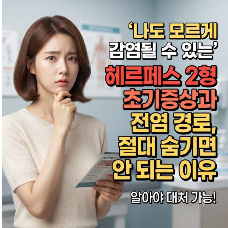 나도 모르게 감염될 수 있는 헤르페스 2형 초기증상과 전염 경로, 절대 숨기면 안 되는 이유