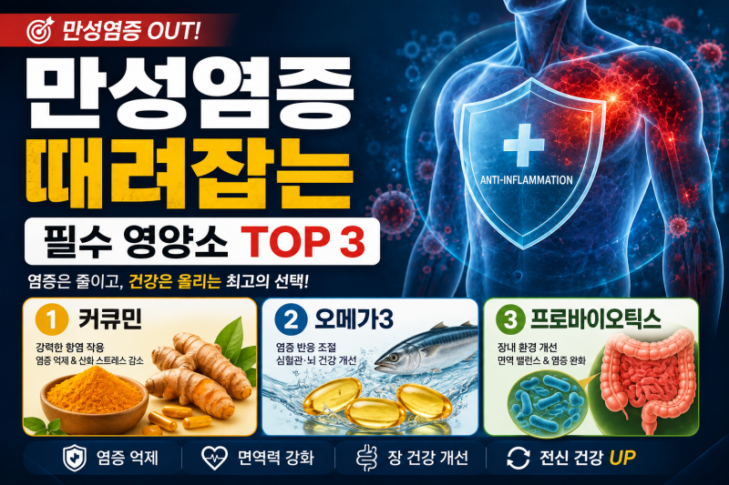 "약사들이 몰래 챙겨 먹는다?" 만성염증 때려잡는 필수 영양소 TOP 3, 추천제품