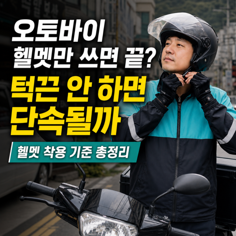 오토바이헬멧만 쓰면 끝일까 턱끈 안 하면 단속될까