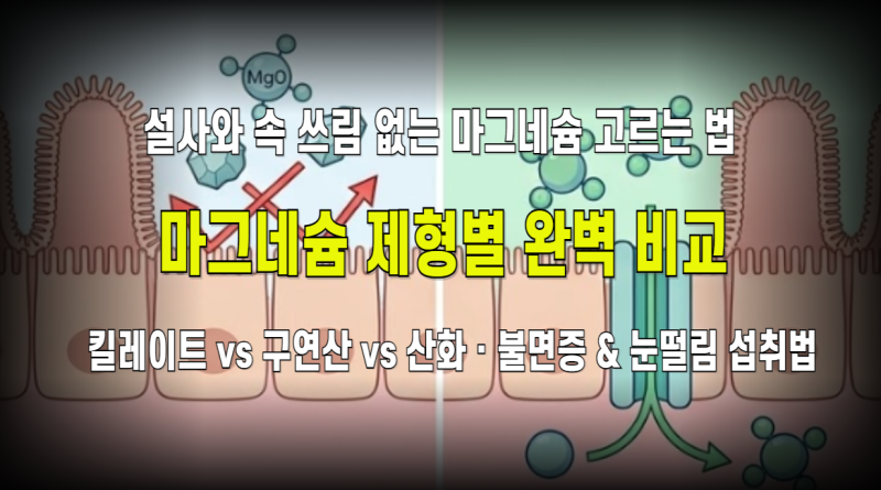 위장 장애·속 쓰림 없는 마그네슘 선택법: 산화 vs 킬레이트(비스글리시네이트) vs 구연산·말....