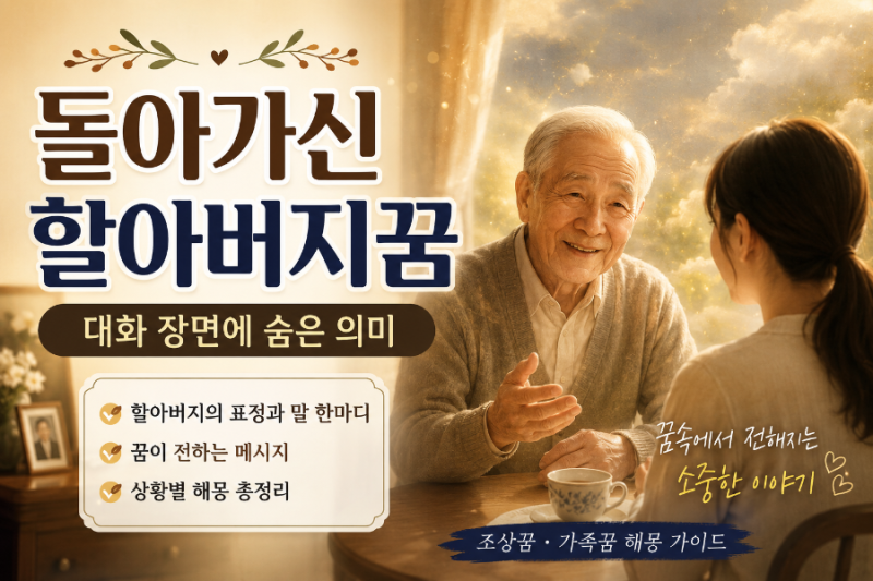 돌아가신할아버지꿈 대화 장면에 숨은 의미