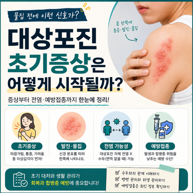 대상포진 초기증상과 전염 가능성 , 예방접종 , 증상 살펴보