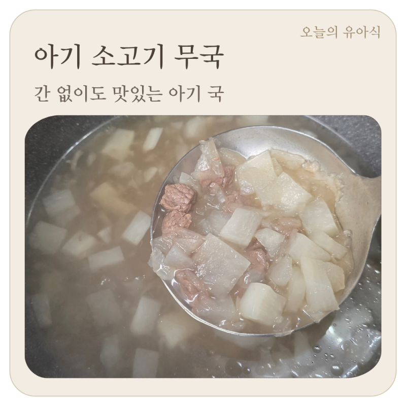 13개월 아기 소고기 무국, 간 없이도 맛있는 유아식 국
