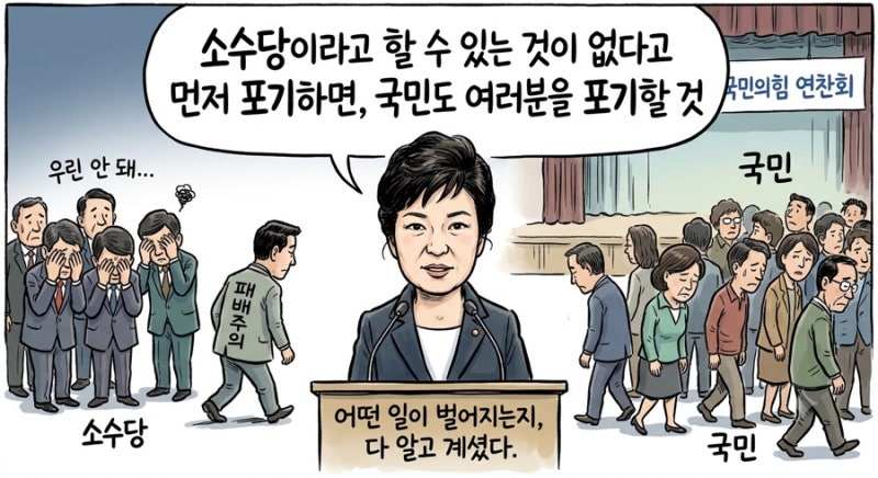 [기자수첩] "먼저 포기하면 국민도 포기한다"… 박근혜 전 대통령이 남긴 뼈아픈 경고