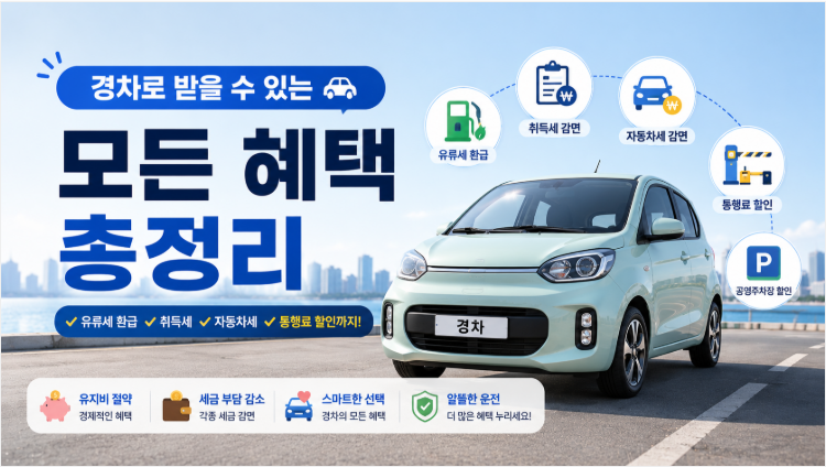 경차로 받을 수 있는 모든 혜택 총정리 | 유류세 환급·취득세·자동차세·통행료 할인까지