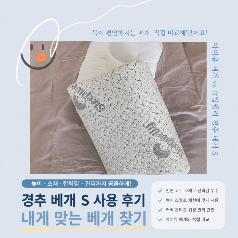 아이유 베개 왜 편안할까? 슬립웰리 경추 베개 S 사용해보니