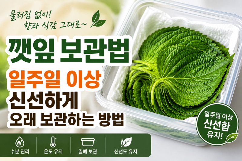 깻잎 보관법, 일주일 이상 신선하게 오래 보관하는 방법