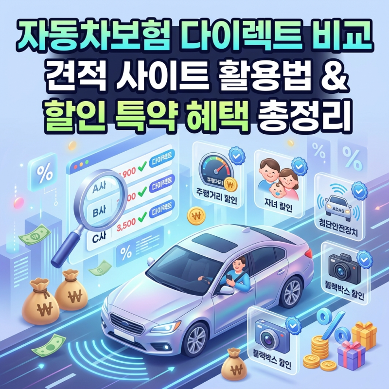 자동차보험 다이렉트 비교 견적 사이트 활용법 및 할인 특약 혜택 총정리