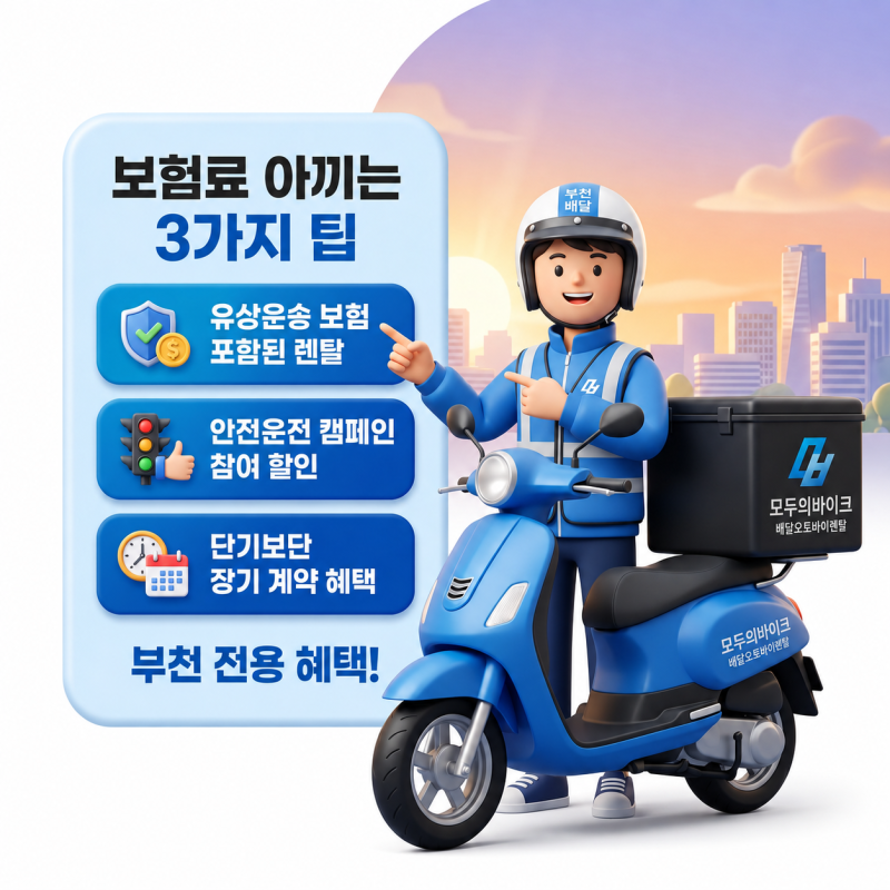 배달오토바이렌탈 부천 출고 보험료 아끼는 3가지 팁