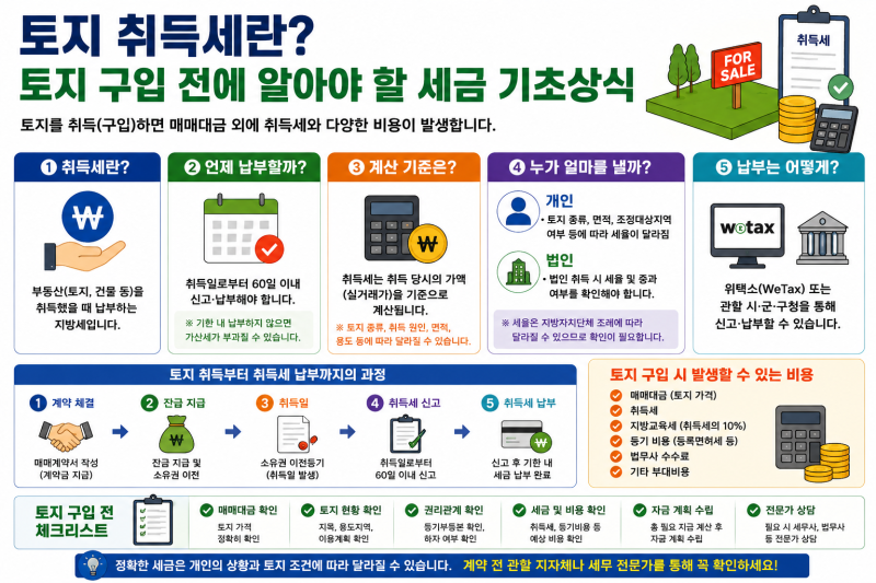 토지 취득세란? 토지 구입 전에 알아야 할 세금 기초상식