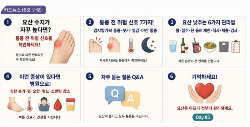 요산 수치가 자꾸 높게 나온다면? 위험 신호와 요산 낮추는 생활관리법 7가지!