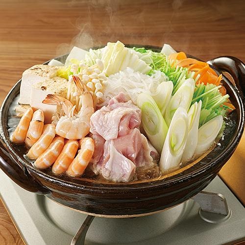 일본식 요세나베 만들기, 해산물과 닭고기 채소를 푸짐하게 담은 모둠전골