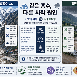 네팔 히말라야 돌발홍수와 일반 집중호우 홍수는 무엇이 다를까요?