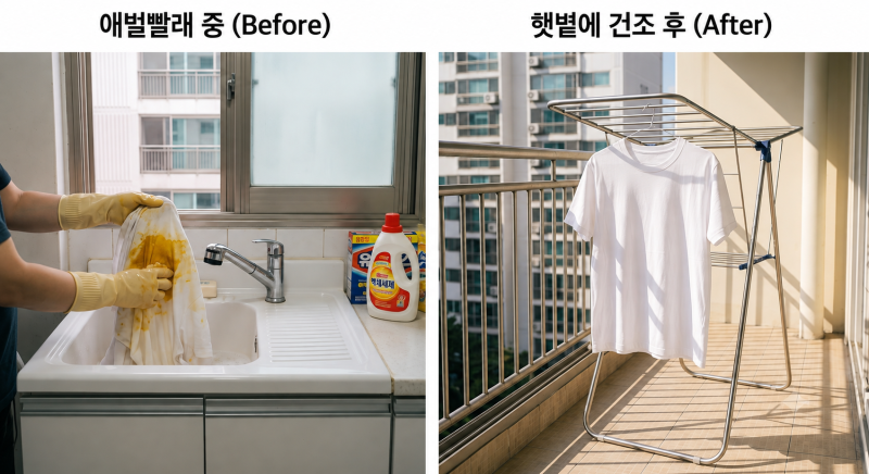옷 얼룩 지우는법 5가지! 김치국물·커피·기름때·카레 싹 없애는 황금 세탁 꿀팁