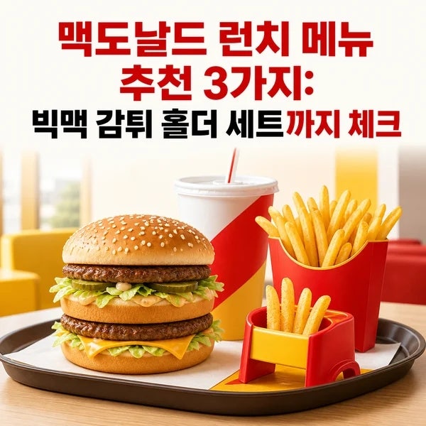 맥도날드 런치 메뉴 추천 3가지: 빅맥 감튀 홀더 세트까지 체크 체크포인트